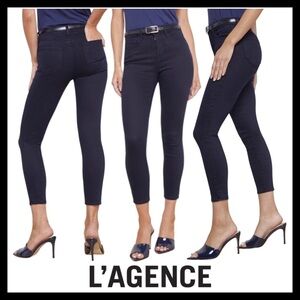 L'AGENCE Premium Margot High-rise Denim Skinny Jeans In Midnight (Blue) Size 25